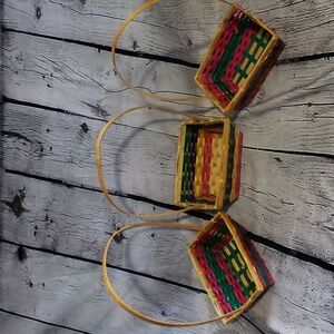 Colorful Baskets Lot of 3 Vintage Easter 1900s